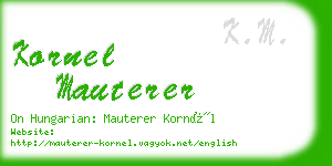 kornel mauterer business card